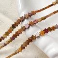 Vista macro de cuentas de piedra natural en forma de estrella para hacer joyas DIY - 4# Jaspe Rojo