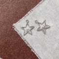 Dettaglio di ciondoli a stella in argento con zircone centrale per creazione gioielli fai-da-te - Stella a Cinque Punte Cava Argento (17#)