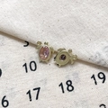 Macro d'un pendentif tortue en alliage avec zircon rose et finition dorée élégante - 6# Tortue Zircon Rose Trou Doré