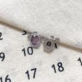 Détails de pendentifs tortue en métal argenté avec cristaux violets facettés et textures - 7# Tortue Zircon Violet Trou Argenté