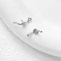 Macro shot of 18k gold plated crown pendant with S925 hallmark on smooth silver surface - Lamp Shape (5#White Gold) / White Gold