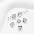 Detailed view of silver-plated copper spacer beads with silicone holes for DIY jewelry - 1 Piece / White Gold