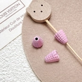 Detail of pink resin ice cream cone beads with LOVE text for DIY jewelry making - Pink (2# Single Price)