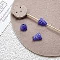 Close-up of purple cone resin pendant with lattice texture and LOVE engraving - Purple (6# Single Price)
