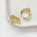 Detail of 14k gold plated hollow open ring base for DIY jewelry making and pearl setting - 18K Gold