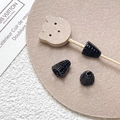 Macro shot of black tapered beads with woven texture for handmade phone chain DIY projects - Black (10# Single Price)