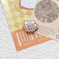 Macro shot of a pink resin coffee cup bead with flower motif for DIY jewelry making - 2# Light Pink (Single)