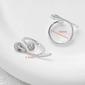 Technical drawing showing 16mm inner diameter and 5.5mm detail of silver bow ring mount - Platinum Leaf (D5093)
