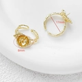 Detailed view of 18k gold plated ring base with 8mm tray and 17mm inner diameter - 18k Gold Irregular Round (D5093)