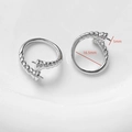 Detail view of 18k gold-plated twisted ring base for DIY pearl settings with dimensions - Platinum Twist (D5093)