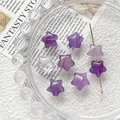 Star-shaped crystal beads in purple and clear tones on a vintage glass tray for DIY jewelry - Purple Crystal