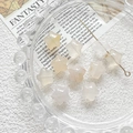 Close-up of translucent star-shaped natural crystal beads for DIY jewelry making - Transparent Pink