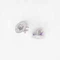 Ghost fox witch hat earring accessory in gold-plated copper with purple enamel finish - Platinum Color (Purple Ears)