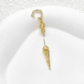 Detailed view of gold-plated baroque pendant with intricate floral relief and secure clasp - 18K Gold