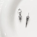 Baroque style silver finish vajra pestle pendant for DIY jewelry making - Antique Silver
