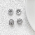 Macro shot of silver plated screw clasp connector with zircon stones for DIY jewelry - Platinum Round Screw Clasp