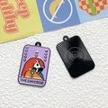Detail of The Empress tarot charm with purple enamel finish and sunburst back texture - The Empress