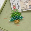 Detailed size view of a handmade beaded Christmas tree pendant with 40mm height and 32mm width - Christmas Tree (D5228)