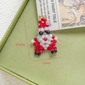 Detailed view of handmade beaded Santa Claus pendant with dimensions 37mm by 23mm - Santa Claus (D5228)
