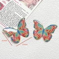 Détail de breloques papillons en résine pailletée, 53mm x 41mm, pour artisanat DIY - Style Papillon Dégradé 1