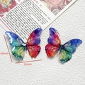 Détail de breloques papillons colorées en résine pailletée, 53mm x 44mm pour bricolage DIY - Style Papillon Dégradé 2