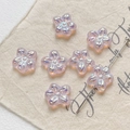 Macro shot of iridescent lavender flower glass beads with aurora coating for DIY jewelry - Iridescent Purple (1#1 Piece)