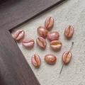 Macro shot of coffee bean shaped beads with purple gradient and through-hole detail - Pink Purple Gradient (5#)