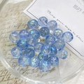 Close-up of sky blue Czech glass beads with aurora iridescent finish for jewelry DIY - Aurora Iridescent Sky Blue Style (3#)