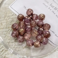 Macro detail of vintage burgundy Czech glass beads with metallic coating for DIY jewelry - Vintage Metallic Purple Red Style (8#)