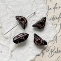 Detailed view of vintage bird-shaped beads for DIY jewelry making with antique copper accents - Solid Black Bird (5#)