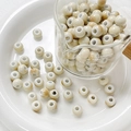 Macro view of round glazed ceramic beads with natural amber texture for DIY jewelry crafts - Style 2 (8mm/10 Pieces/Pack)