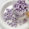 Macro detail of glossy purple ceramic beads with center holes for DIY jewelry making - Style 8 (8mm/10 Pieces/Pack)