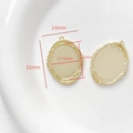 Detailed dimensions of 18k gold plated baroque pearl frame pendants for DIY jewelry - Oval Relief Style (1#) / Gold