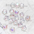 Close-up of iridescent star-shaped glass beads for DIY jewelry and crafts with AB coating - Large Star Bead / 11mm