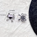 Pendentif nœud avec pierre cœur violette pour bijoux DIY, taille 15,5 mm x 15,5 mm - Nœud Cœur Dégradé (10#)
