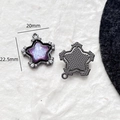Vue macro d'un pendentif étoile à paillettes violettes de 20mm avec perles et cristaux - Étoile Perle à Paillettes Violettes (19#)