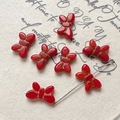Detailed macro view of red butterfly beads with gold trim for DIY jewelry making - Glossy Bright Red Butterfly (3#) / 1 Piece Pack