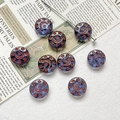 Detail von handbemalten Vintage-Stern- und Mond-Tschechischen Glasperlen für DIY-Schmuck - 1er Packung / Violettblau (3#)