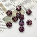 Close-up of deep purple Czech glass beads with vintage bronze moon and star patterns - 1 Piece Pack / Dark Purple (11#)