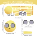 Dimensioni adesivo murale con sole acquerello e faccina sorridente per cameretta bambini - Grande Set Sole Sorridente (TBW9048)