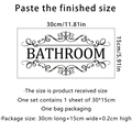 Selbstklebender schwarzer Badezimmer Wandaufkleber mit Ornamenten, 30x15cm Format - 30x15cm / Badezimmer Stil (JD24Y10216DB_T)