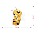 Self-adhesive cartoon bee wall sticker holding daisies for nursery decor 33x43cm - Big Eyed Cartoon Bee (Style D)