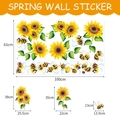 Spring sunflower and bee wall stickers with adhesive cartoon animal decals for windows - Large Sunflower Bee Border (Style F)
