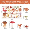 Watercolor mushroom wall stickers set with snails and leaves for home kitchen decoration - Hand-painted Watercolor Mushroom (UV20250T_R) / 90*58cm