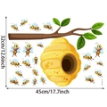 Cute cartoon bee and honeycomb wall stickers set in 32x45cm size for kids room - Beehive Branch Honey Bee (Style I)