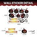 Halloween PVC wall sticker set with pumpkin, bats and Happy Halloween slogan size 49x36cm - Pumpkin Lettering Style (TBW9483-UV)