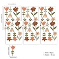 Detail showing 6 sheets of boho floral stickers with 14.8x21cm size measurements - Combination Set / Morandi Floral (CT24Y10874T_T)