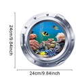 Pegatina 3D para inodoro del mundo oceánico con peces tropicales en diseño de ojo de buey - Ojo De Buey Peces De Arrecife De Coral (CT24Y10288J_T)