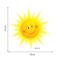 Adesivo murale sole giallo acquerello con sorriso per cameretta bambini, 32x31cm - Sole Sorridente Giallo Brillante (TBW9132)