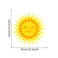 Adesivo murale sole bohémien ad acquerello con viso sorridente, misura 31cm x 31cm - Sole Sorridente Sfumato (TBW9131)